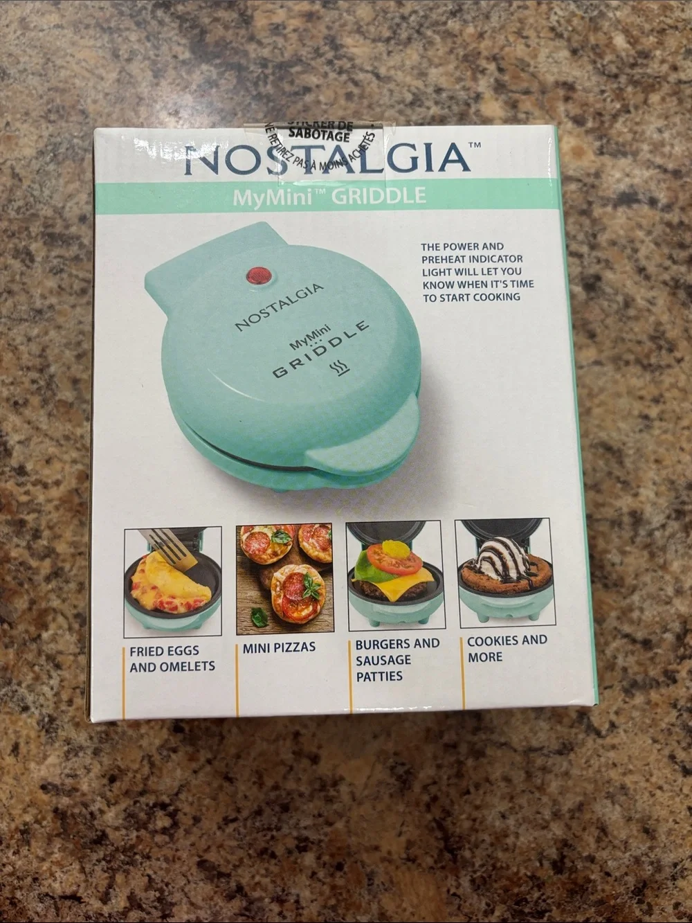 New in Box Nostalgia MyMini Griddle Mint Green Electric Pancake Maker